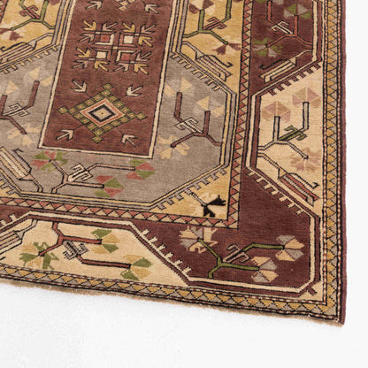 Oriental Rug Anatolian Handmade Wool On Wool 119 X 210 Cm - 3' 11'' X 6' 11'' Brown C005 ER01