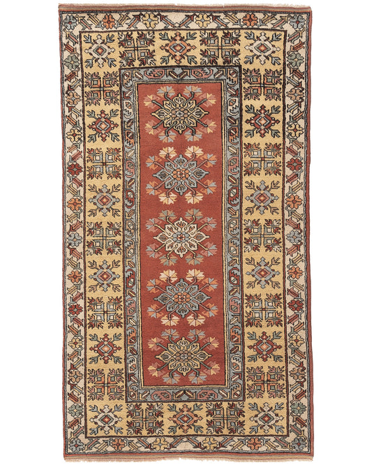 Oriental Rug Anatolian Handmade Wool On Wool 120 X 200 Cm - 4' X 6' 7'' Red C014 ER01