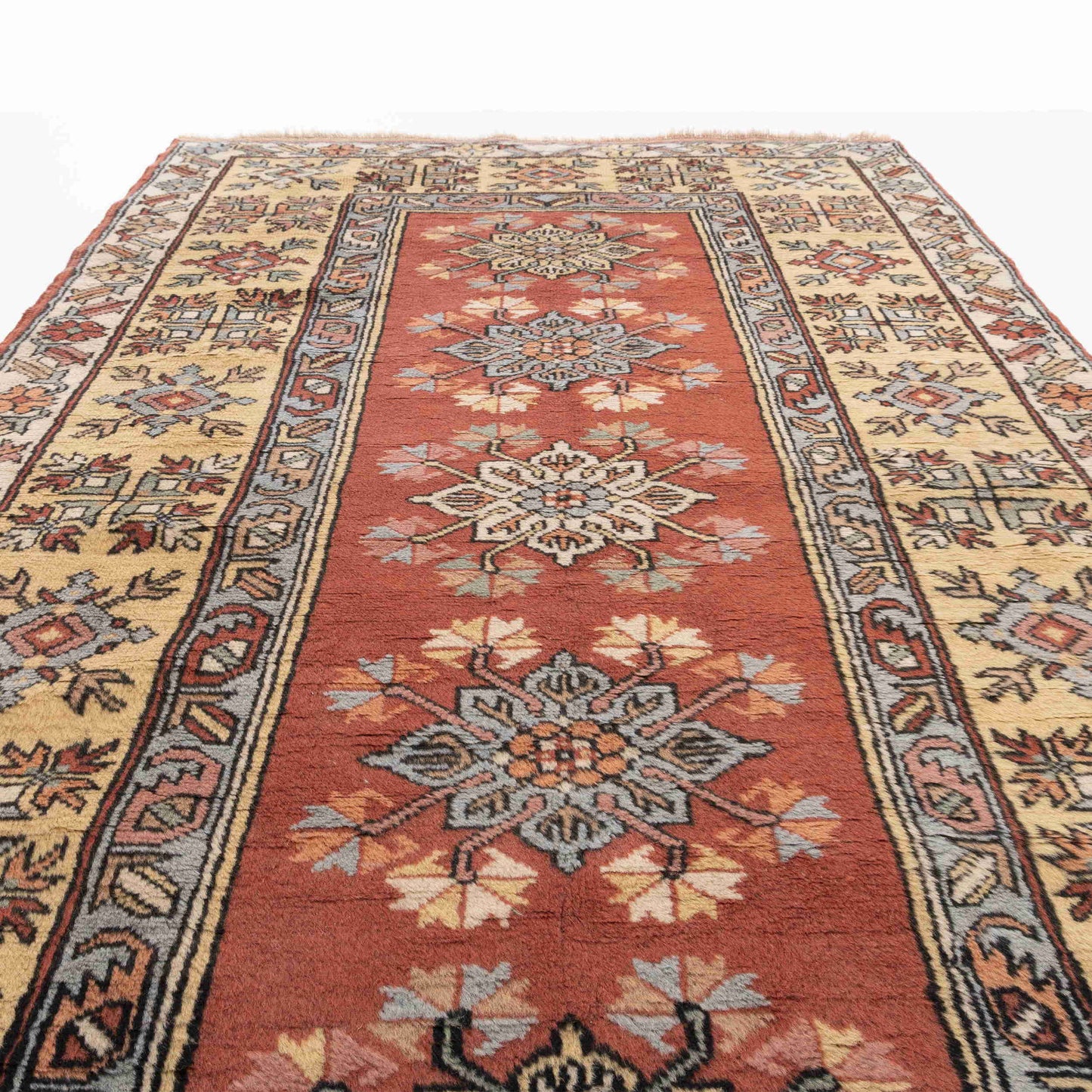 Oriental Rug Anatolian Handmade Wool On Wool 120 X 200 Cm - 4' X 6' 7'' Red C014 ER01