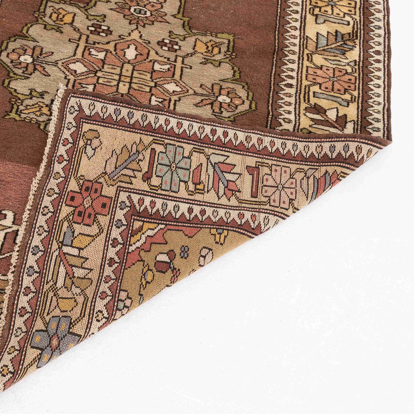 Oriental Rug Anatolian Handmade Wool On Wool 122 X 173 Cm - 4' 1'' X 5' 9'' Brown C005 ER01