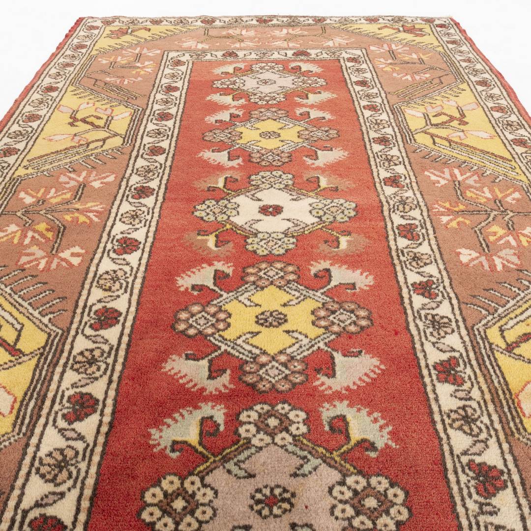 Oriental Rug Anatolian Handmade Wool On Wool 122 X 216 Cm - 4' 1'' X 7' 2'' Red C014 ER01