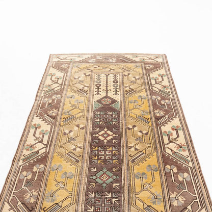 Oriental Rug Anatolian Handmade Wool On Wool 123 X 235 Cm - 4' 1'' X 7' 9'' Yellow C006 ER12