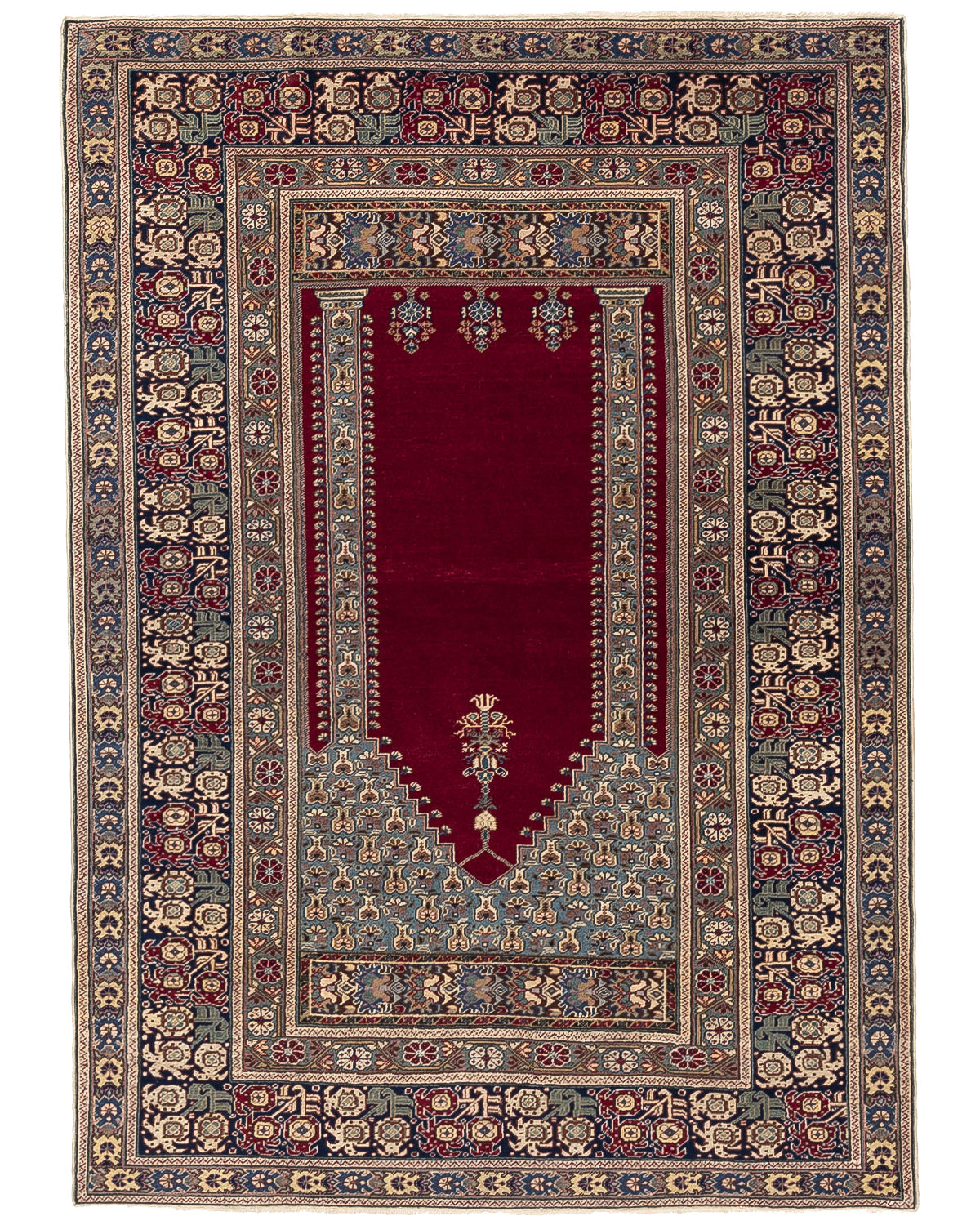 Oriental Rug Anatolian Handmade Wool On Wool 125 X 176 Cm - 4' 2'' X 5' 10'' Burgundy C021 ER01