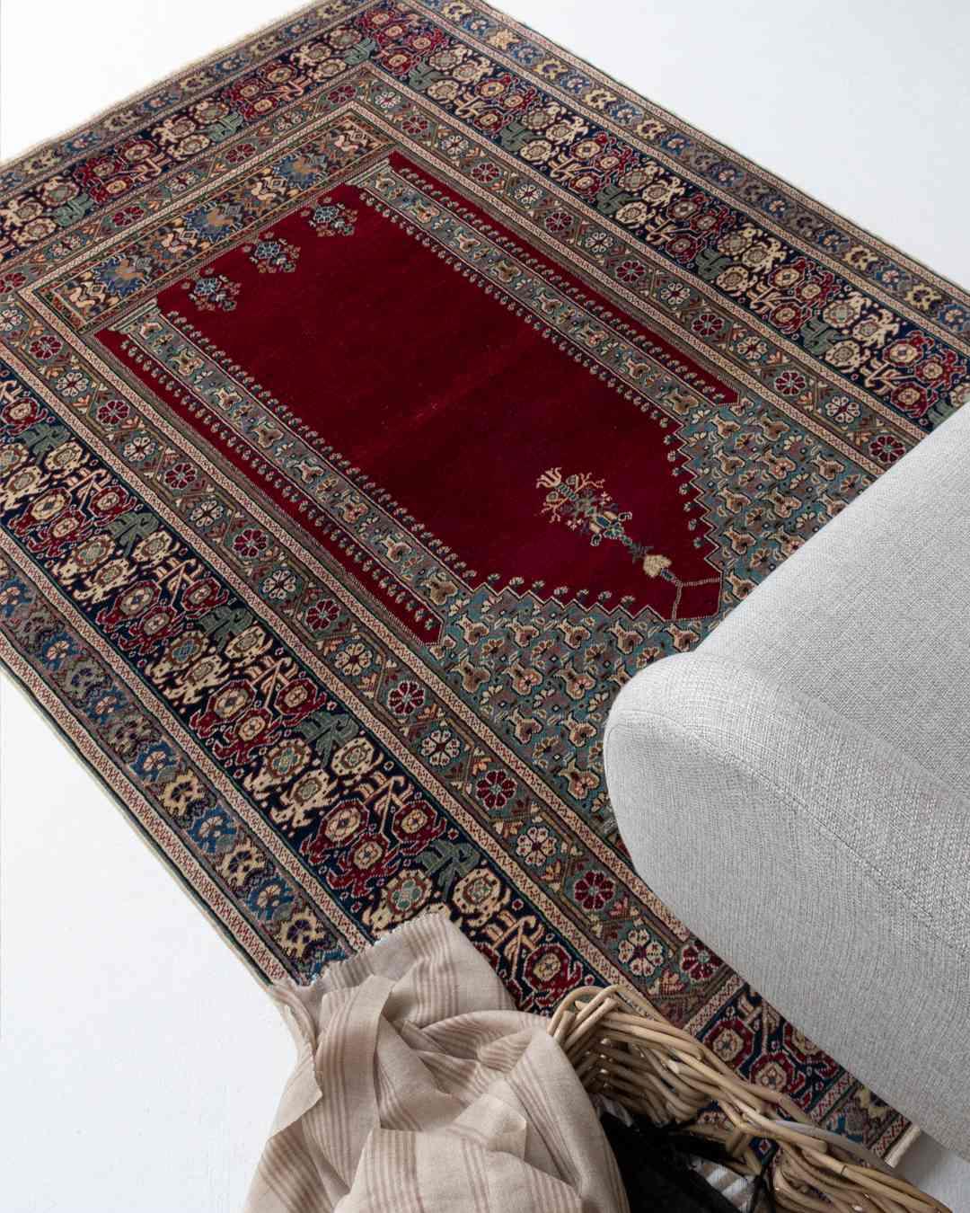 Oriental Rug Anatolian Handmade Wool On Wool 125 X 176 Cm - 4' 2'' X 5' 10'' Burgundy C021 ER01