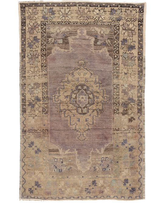 Oriental Rug Anatolian Handmade Wool On Wool 125 X 183 Cm - 4' 2'' X 6' 1'' Purple C017 ER01