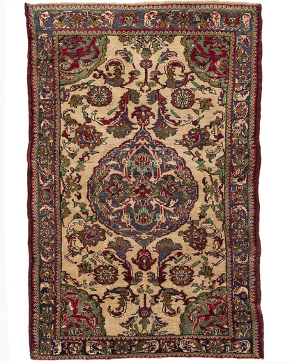 Oriental Rug Anatolian Handmade Wool On Wool 127 X 190 Cm - 4' 2'' X 6' 3'' Green C015 ER01