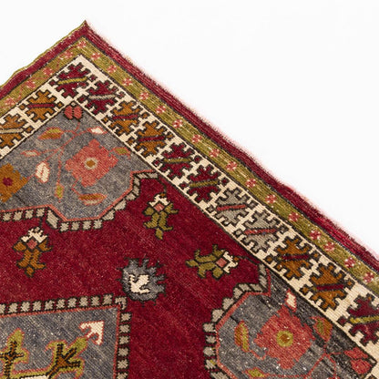 Oriental Rug Anatolian Handmade Wool On Wool 131 X 176 Cm - 4' 4'' X 5' 10'' Red C014 ER01