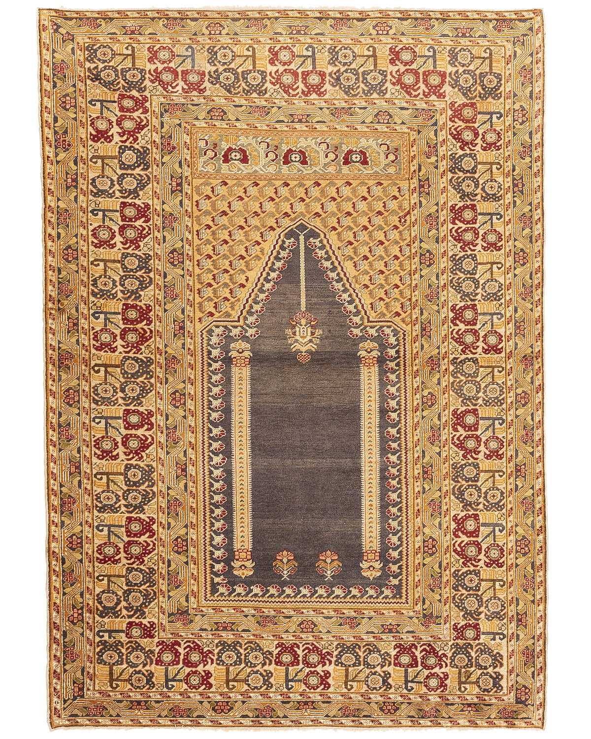 Oriental Rug Anatolian Handmade Wool On Wool 134 X 189 Cm - 4' 5'' X 6' 3'' Yellow C006 ER01