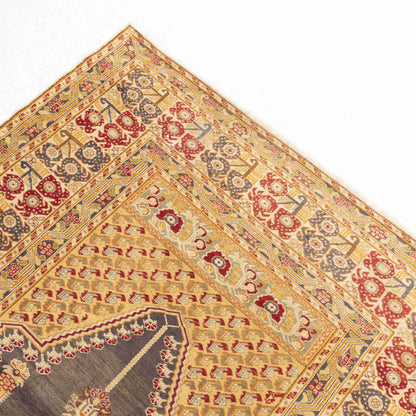 Oriental Rug Anatolian Handmade Wool On Wool 134 X 189 Cm - 4' 5'' X 6' 3'' Yellow C006 ER01