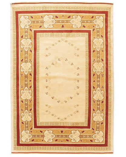 Oriental Rug Anatolian Handmade Wool On Wool 140 X 200 Cm - 4' 8'' X 6' 7'' Sand C007 ER12