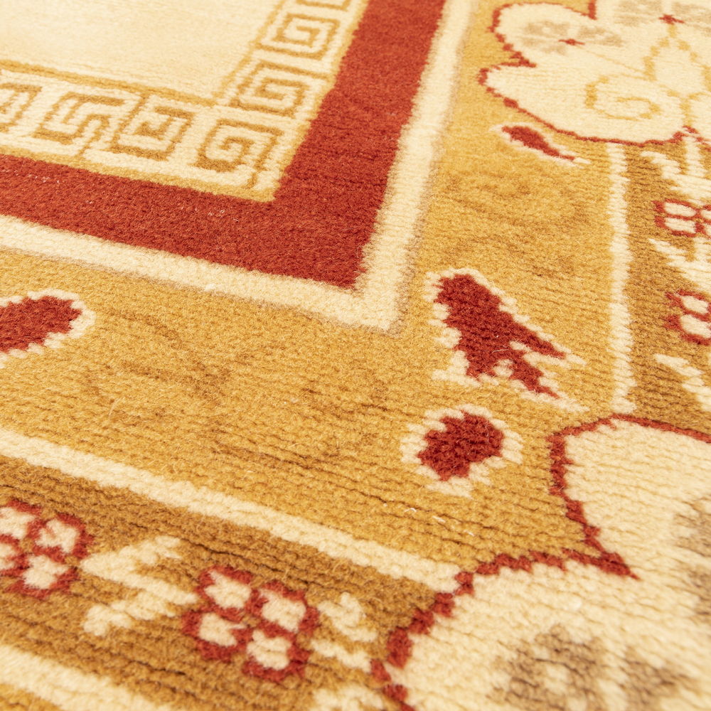 Oriental Rug Anatolian Handmade Wool On Wool 140 X 200 Cm - 4' 8'' X 6' 7'' Sand C007 ER12