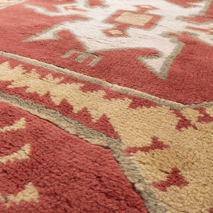 Oriental Rug Anatolian Handmade Wool On Wool 142 X 194 Cm - 4' 8'' X 6' 5'' Red C014 ER01