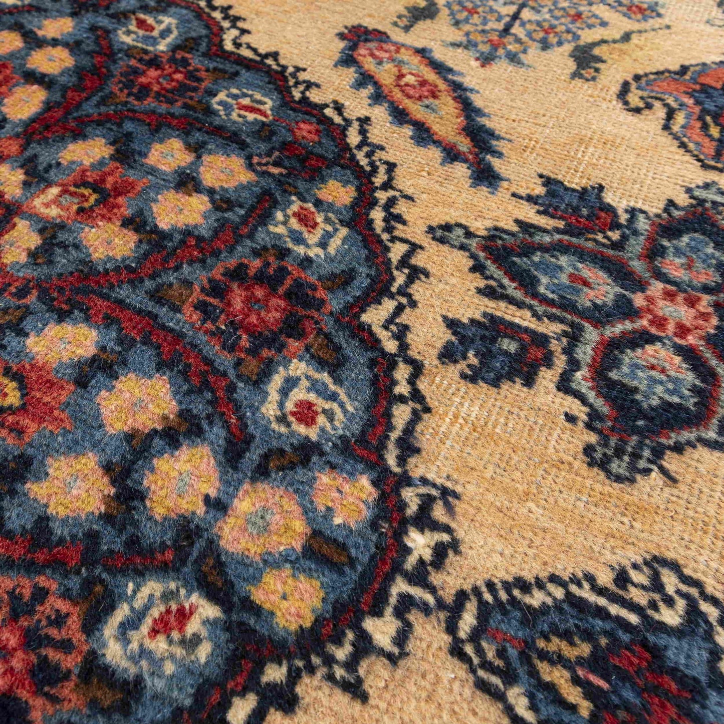 Oriental Rug Anatolian Handmade Wool On Wool 145 X 187 Cm - 4' 10'' X 6' 2'' Sand C007 ER01