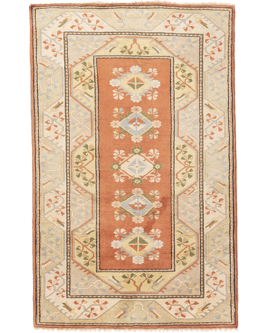 Oriental Rug Anatolian Handmade Wool On Wool 152 X 241 Cm - 5' X 7' 11'' Orange C011 ER12