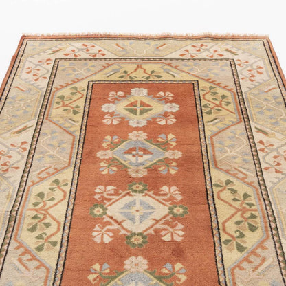Oriental Rug Anatolian Handmade Wool On Wool 152 X 241 Cm - 5' X 7' 11'' Orange C011 ER12
