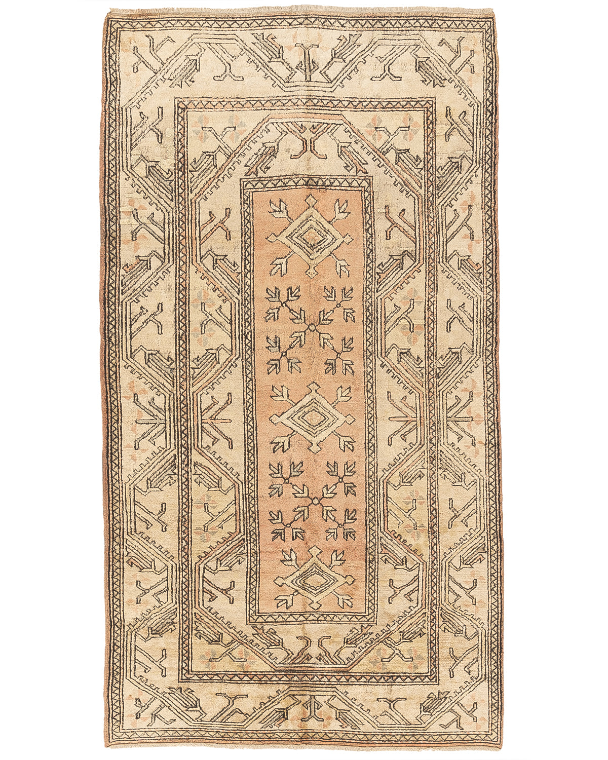 Oriental Rug Anatolian Handmade Wool On Wool 165 X 303 Cm - 5' 5'' X 10' Sand C007 ER12