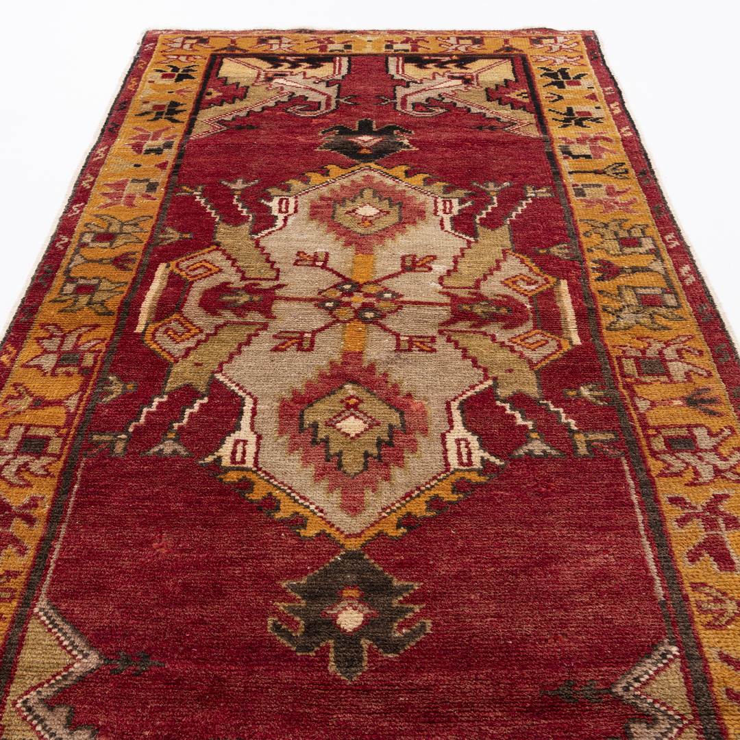 Oriental Rug Anatolian Handmade Wool On Wool 78 X 147 Cm - 2' 7'' X 4' 10'' Red C014 ER01