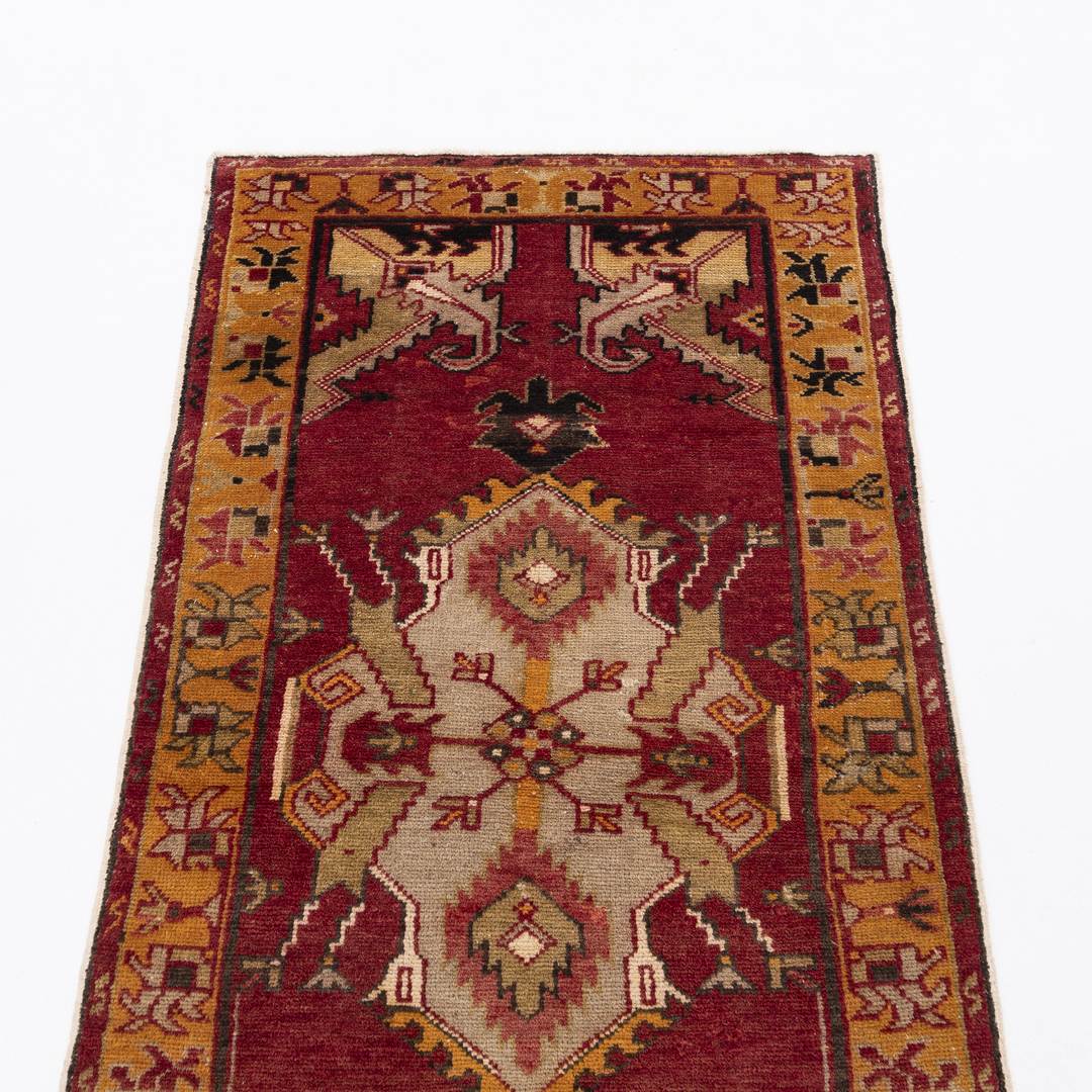 Oriental Rug Anatolian Handmade Wool On Wool 78 X 147 Cm - 2' 7'' X 4' 10'' Red C014 ER01