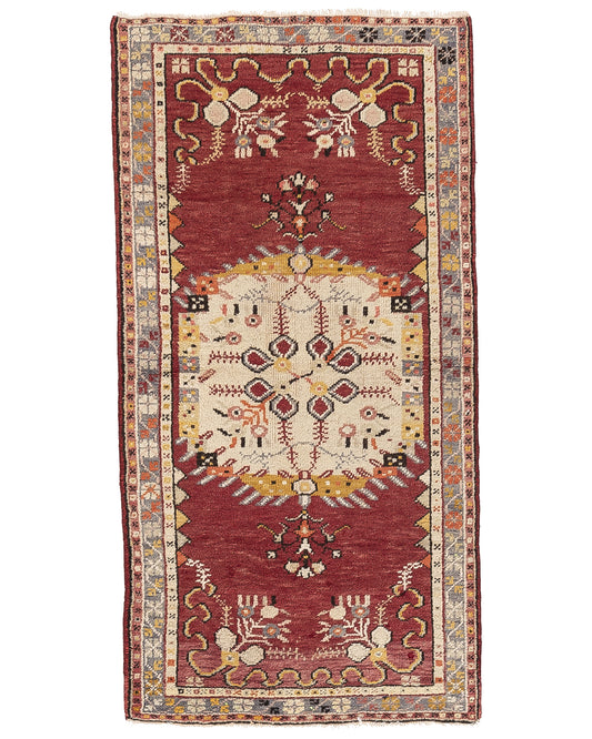 Oriental Rug Anatolian Handmade Wool On Wool 86 X 168 Cm - 2' 10'' X 5' 7'' Red C014 ER01