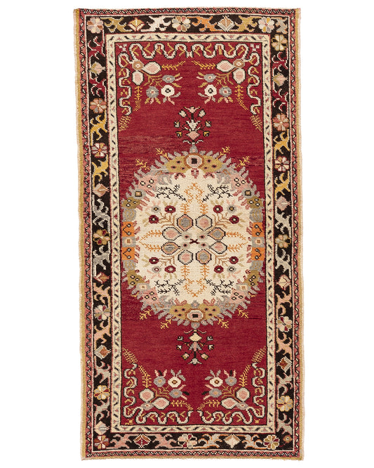 Oriental Rug Anatolian Handmade Wool On Wool 94 X 190 Cm - 3' 2'' X 6' 3'' Red C014 ER01