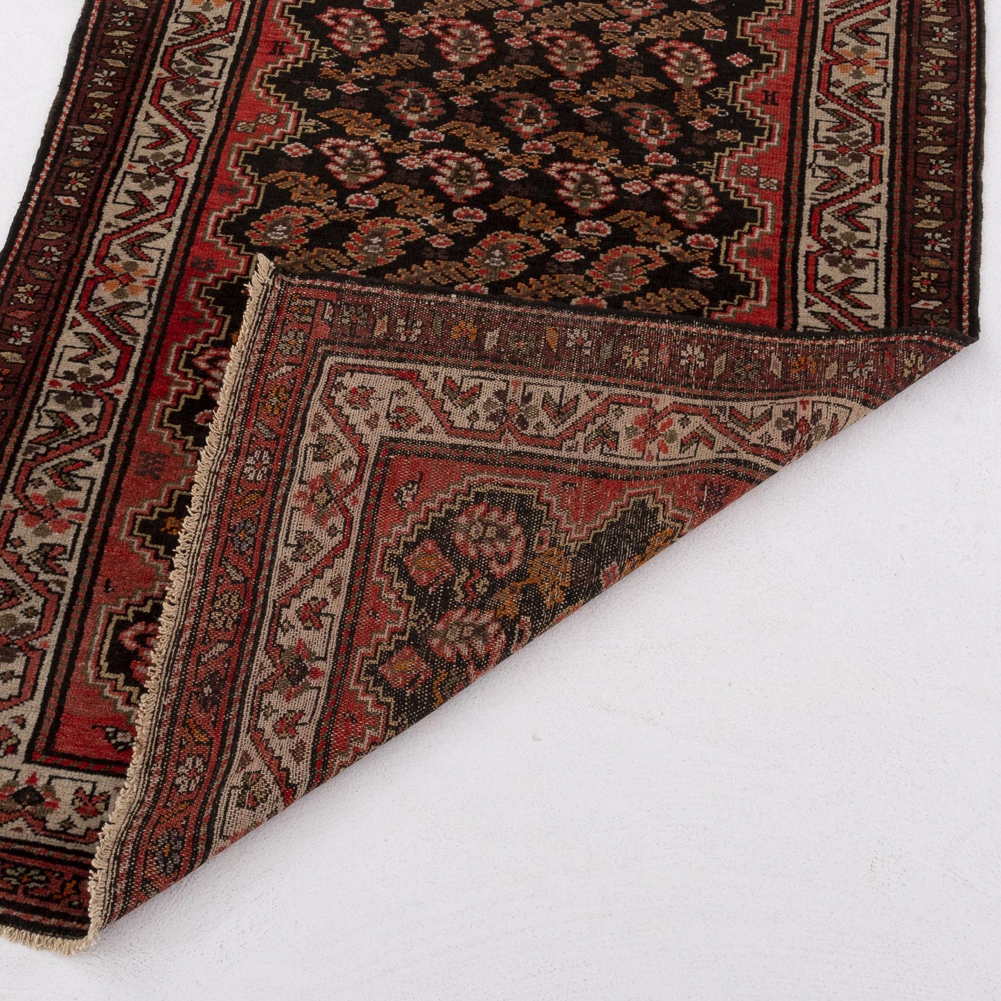 Oriental Rug Anatolian Handmade Wool On Wool 94 X 193 Cm - 3' 2'' X 6' 4'' Black C002 ER01