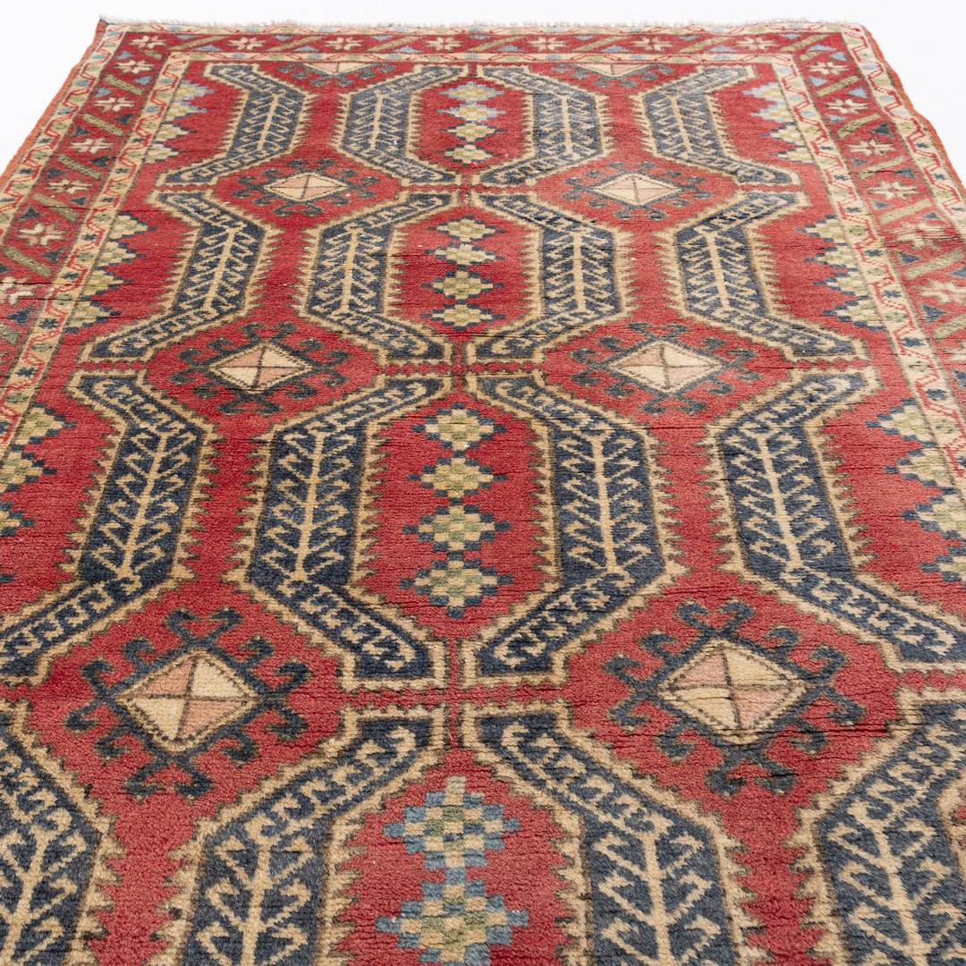 Oriental Rug Anatolian Handmade Wool On Wool 95 X 145 Cm - 3' 2'' X 4' 10'' Red C014 ER01