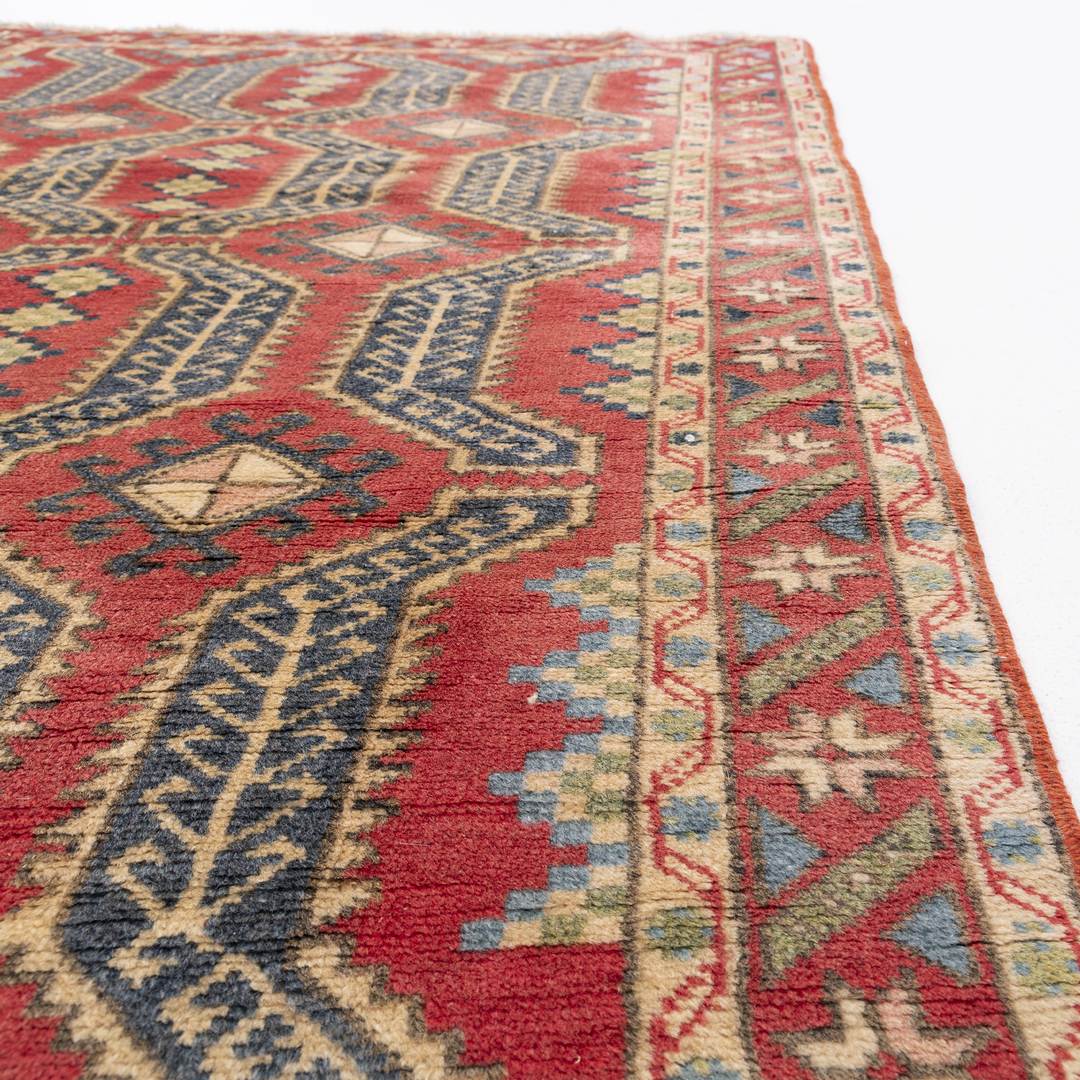 Oriental Rug Anatolian Handmade Wool On Wool 95 X 145 Cm - 3' 2'' X 4' 10'' Red C014 ER01