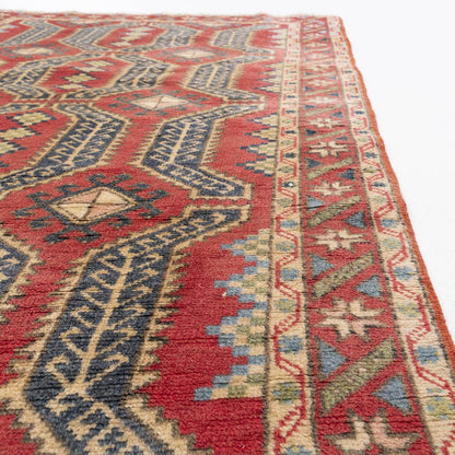 Oriental Rug Anatolian Handmade Wool On Wool 95 X 145 Cm - 3' 2'' X 4' 10'' Red C014 ER01