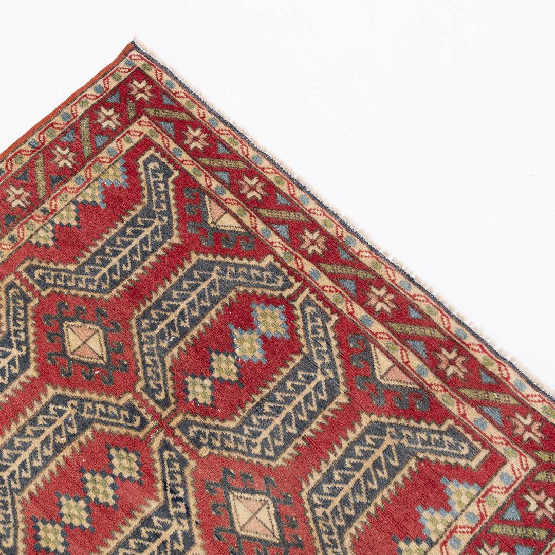 Oriental Rug Anatolian Handmade Wool On Wool 95 X 145 Cm - 3' 2'' X 4' 10'' Red C014 ER01