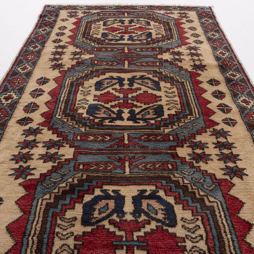 Oriental Rug Anatolian Handmade Wool On Wool 97 X 188 Cm - 3' 3'' X 6' 3'' Light Blue C013 ER01