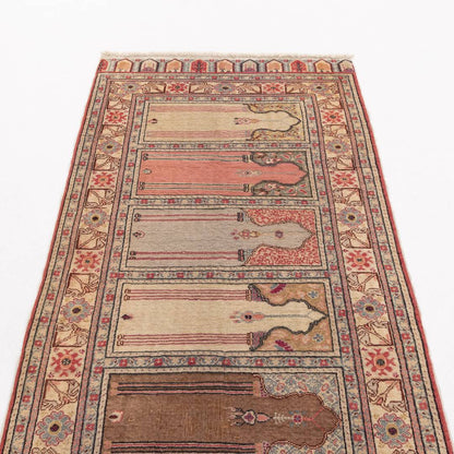 Oriental Rug Anatolian Handmade Wool On Wool  X 282 Cm - 3' 3'' X 9' 4'' Sand C007 ER01