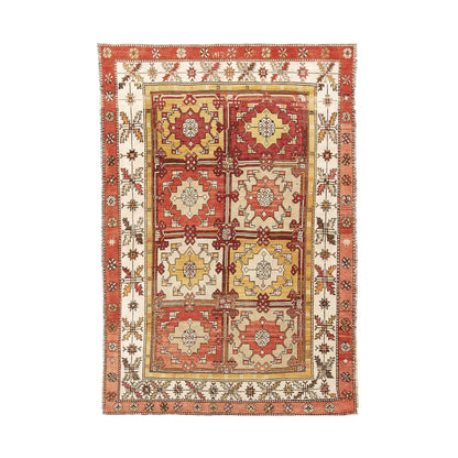 Oriental Rug Anatolian Handwoven Wool On Cotton 160 x 220 Cm - 5' 3'' x 7' 3'' Red C014 ER12