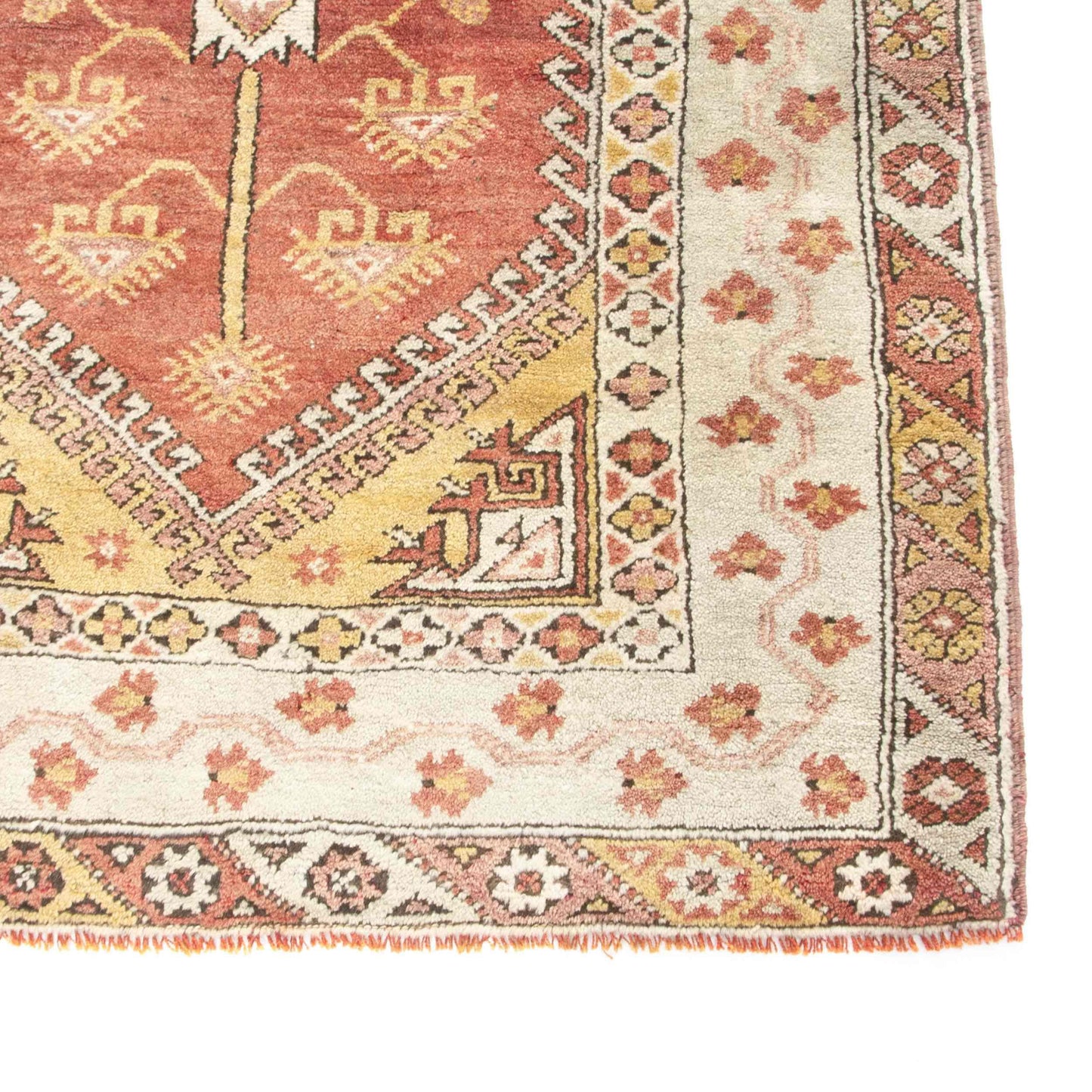 Oriental Rug Anatolian Handwoven Wool On Wool 103 x 158 Cm - 3' 5'' x 5' 3'' Orange C011 ER01