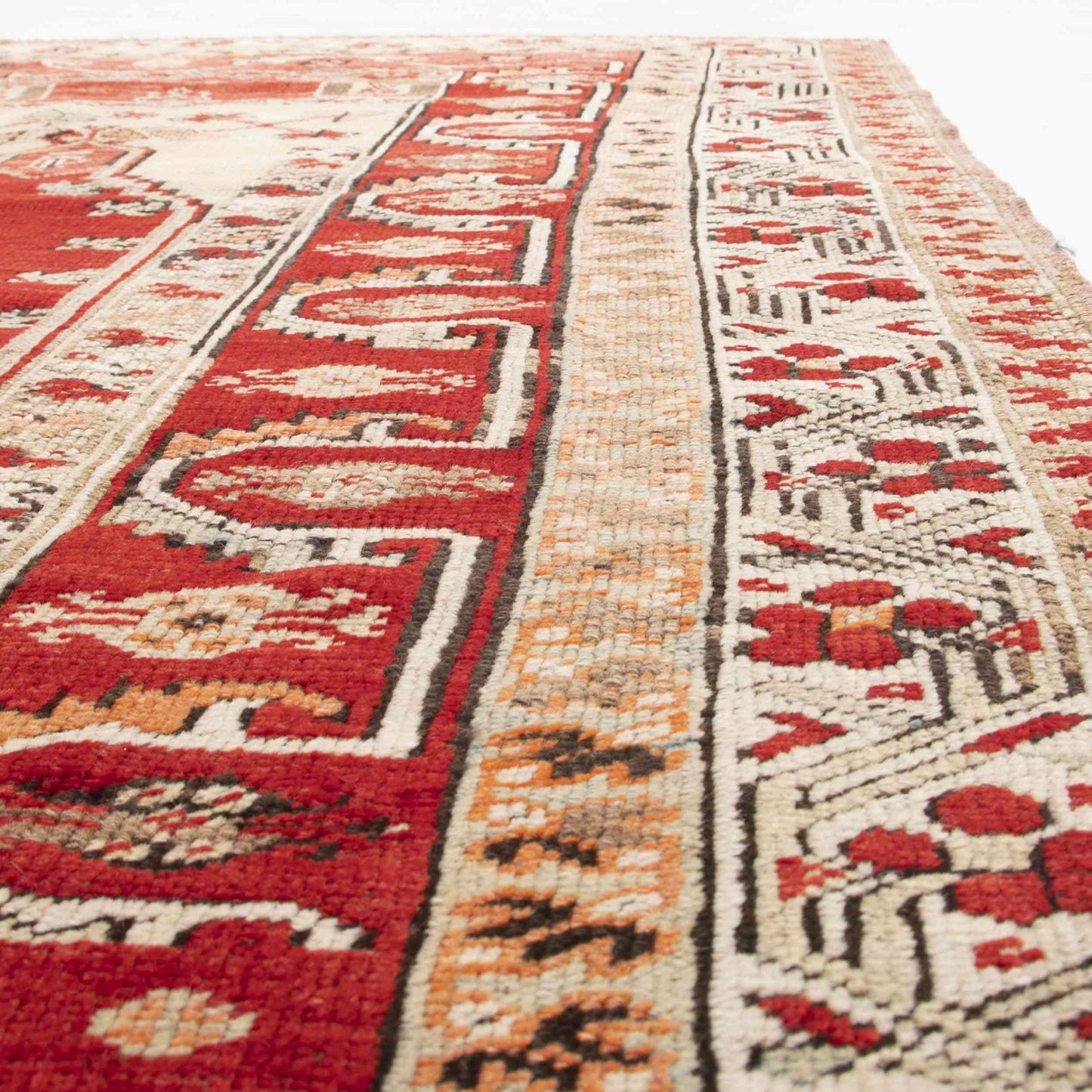 Oriental Rug Anatolian Handwoven Wool On Wool 108 x 165 Cm - 3' 7'' x 5' 5'' Red C014 ER01