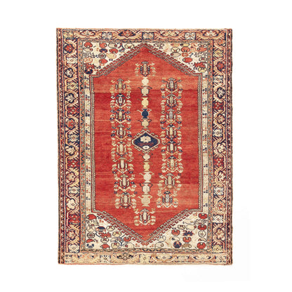 Oriental Rug Anatolian Handwoven Wool On Wool 116 x 152 Cm - 3' 10'' x 5' Red C014 ER01