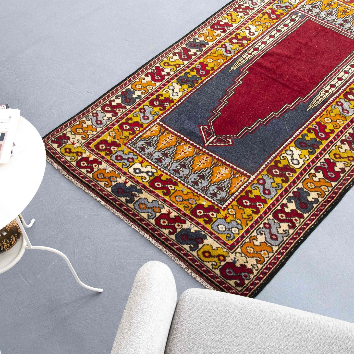 Oriental Rug Anatolian Handwoven Wool On Wool 117 x 200 Cm - 3' 11'' x 6' 7'' Burgundy C021 ER01