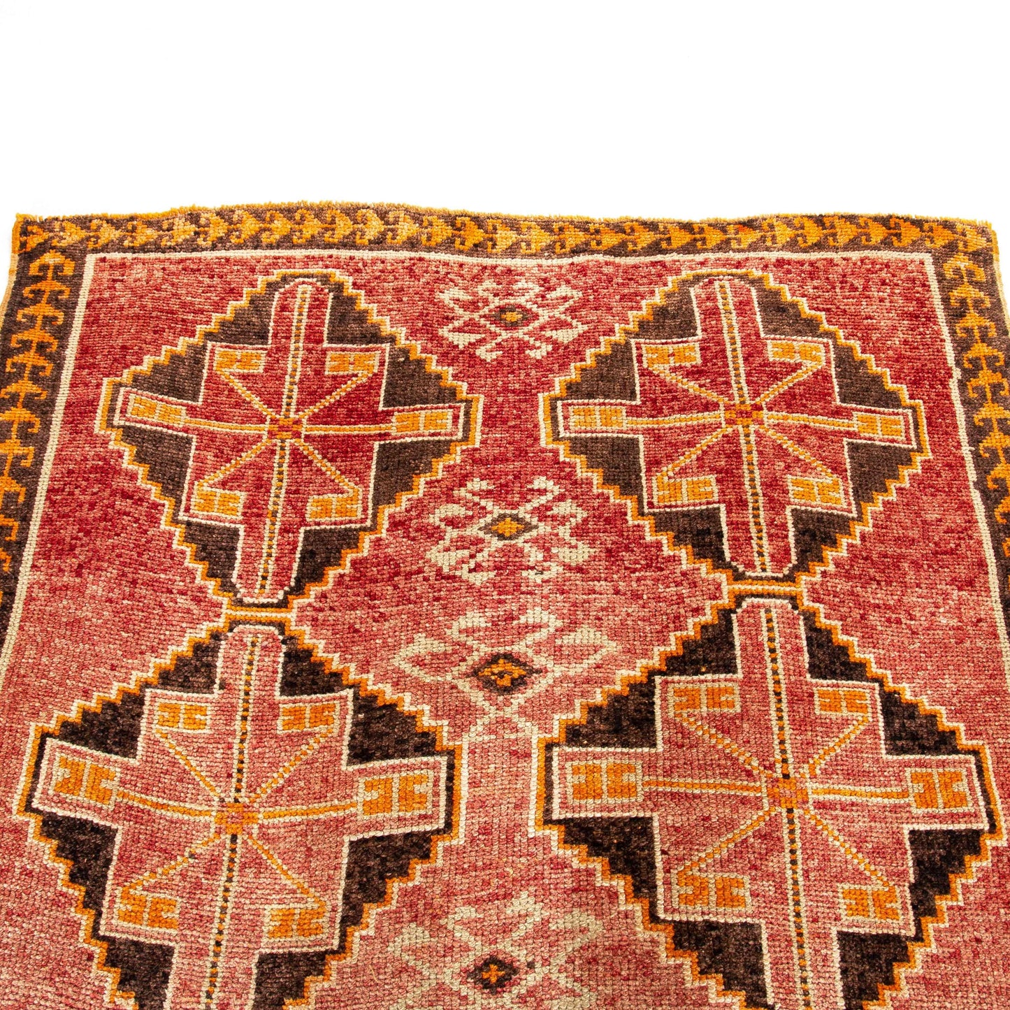 Oriental Rug Anatolian Handwoven Wool On Wool 121 x 246 Cm - 4' x 8' 1'' Orange C011 ER12