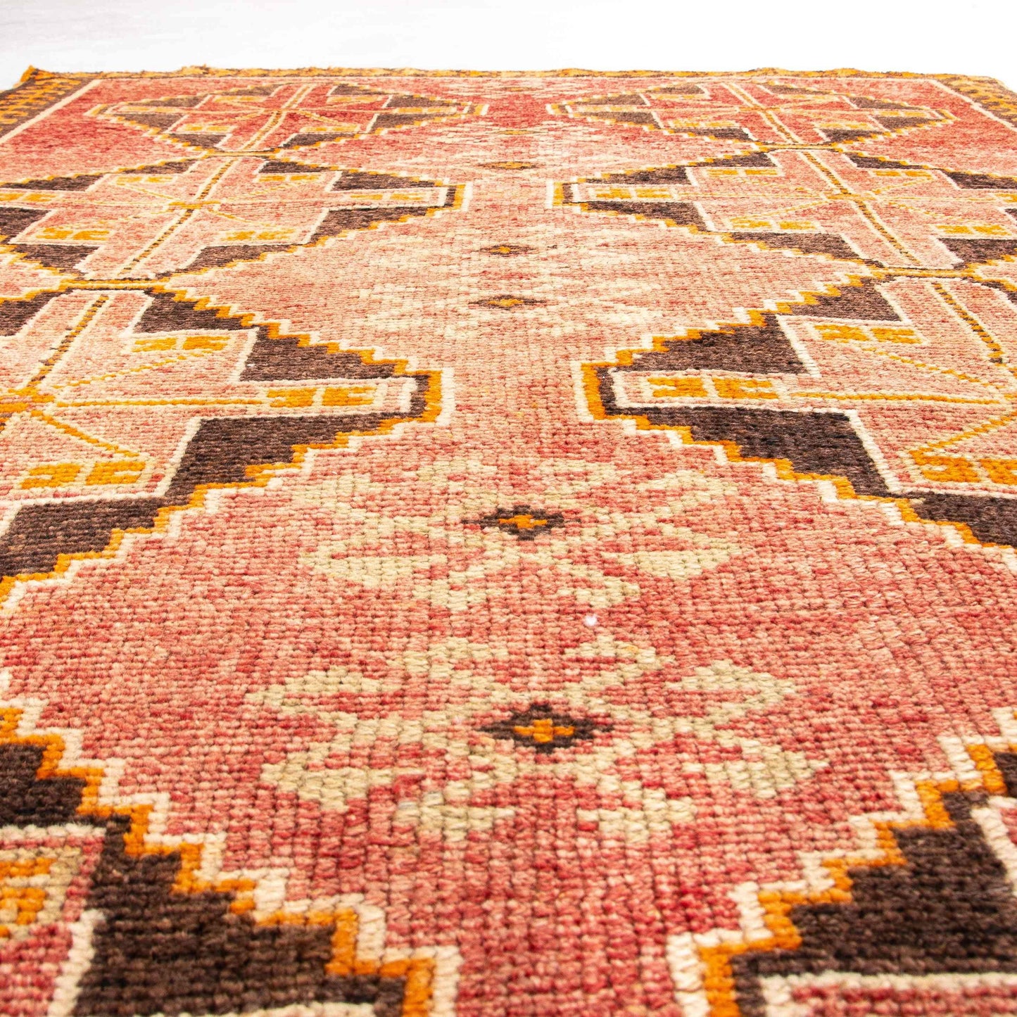 Oriental Rug Anatolian Handwoven Wool On Wool 121 x 246 Cm - 4' x 8' 1'' Orange C011 ER12