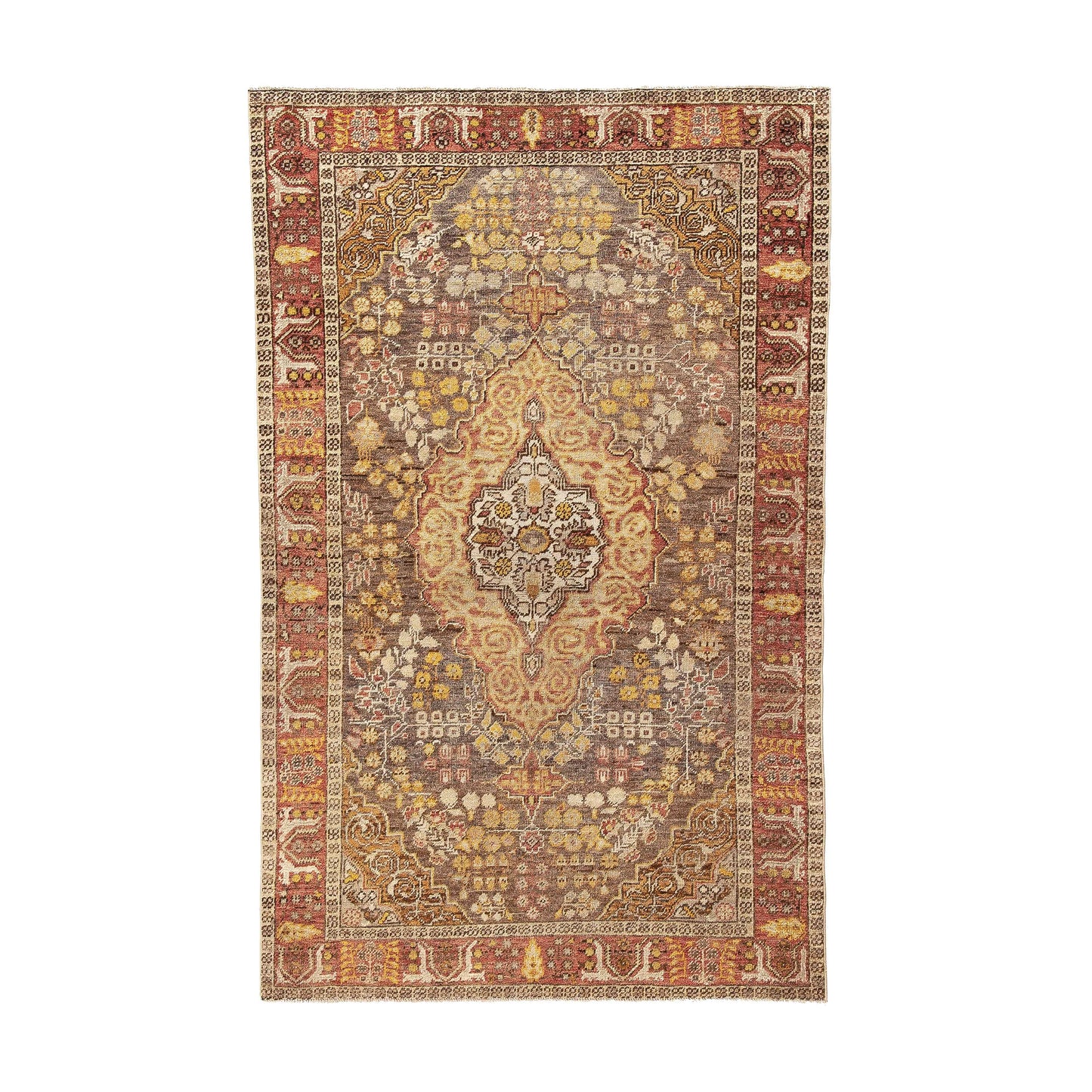 Oriental Rug Anatolian Handwoven Wool On Wool 124 x 195 Cm - 4' 1'' x 6' 5'' Orange C011 ER01