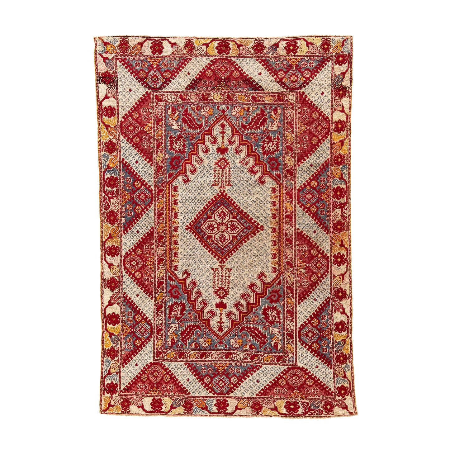 Oriental Rug Anatolian Handwoven Wool On Wool 127 x 181 Cm - 4' 2'' x 6' Red C014 ER01