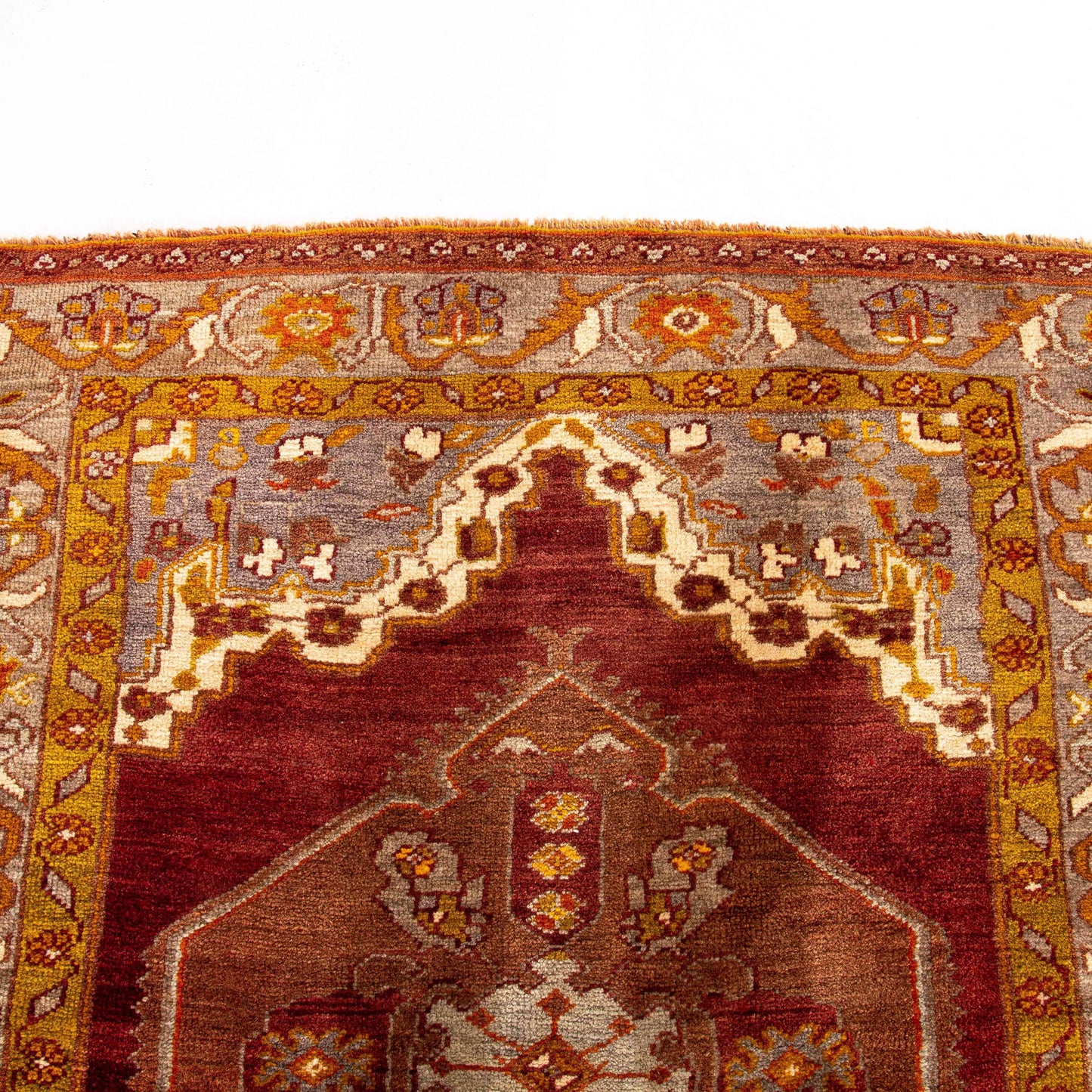 Oriental Rug Anatolian Handwoven Wool On Wool 130 x 155 Cm - 4' 4'' x 5' 2'' Red C014 ER01