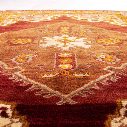 Oriental Rug Anatolian Handwoven Wool On Wool 130 x 155 Cm - 4' 4'' x 5' 2'' Red C014 ER01