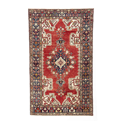 Oriental Rug Anatolian Handwoven Wool On Wool 130 x 210 Cm - 4' 4'' x 6' 11'' Red C014 ER12