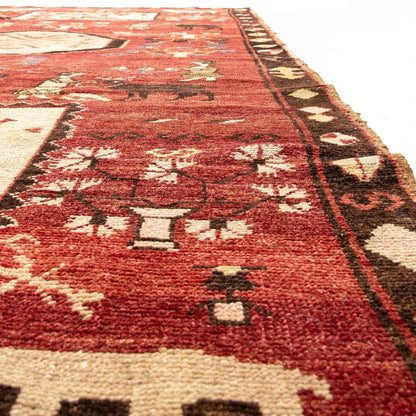 Oriental Rug Anatolian Handwoven Wool On Wool 133 x 330 Cm - 4' 5'' x 10' 10''  Red C014 ER12