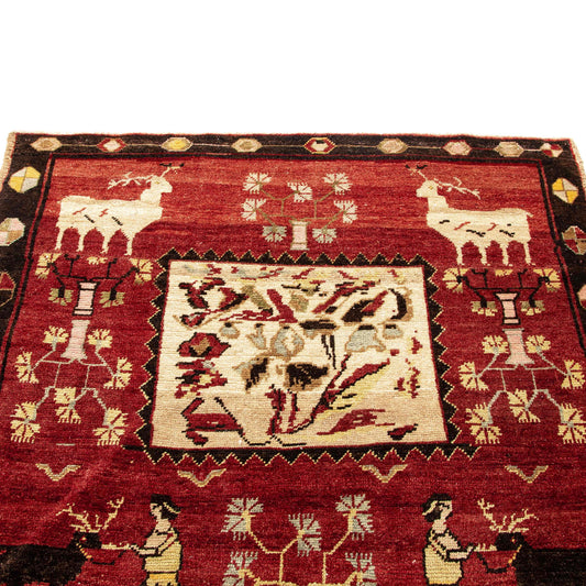 Oriental Rug Anatolian Handwoven Wool On Wool 133 x 330 Cm - 4' 5'' x 10' 10''  Red C014 ER12