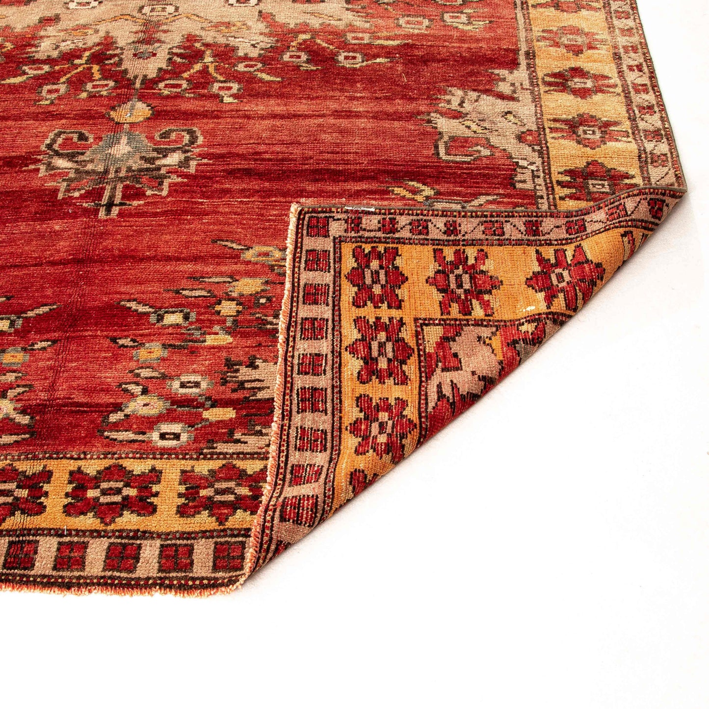 Oriental Rug Anatolian Handwoven Wool On Wool 204 x 305 Cm - 6' 9'' x 10' 1'' Red C014 ER23