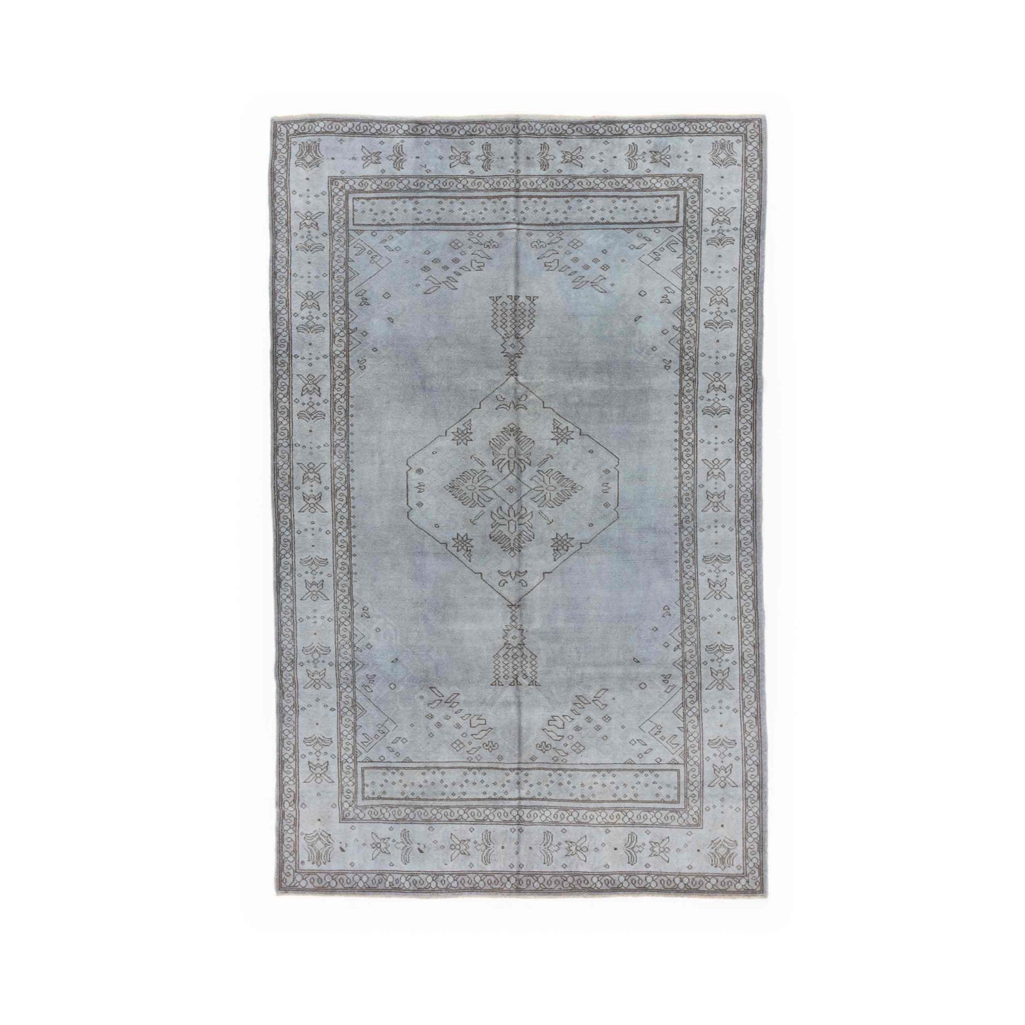 Oriental Rug Anatolian Handwoven Wool On Wool 205 X 330 Cm - 6' 9'' X 10' 10'' Grey C008 ER23