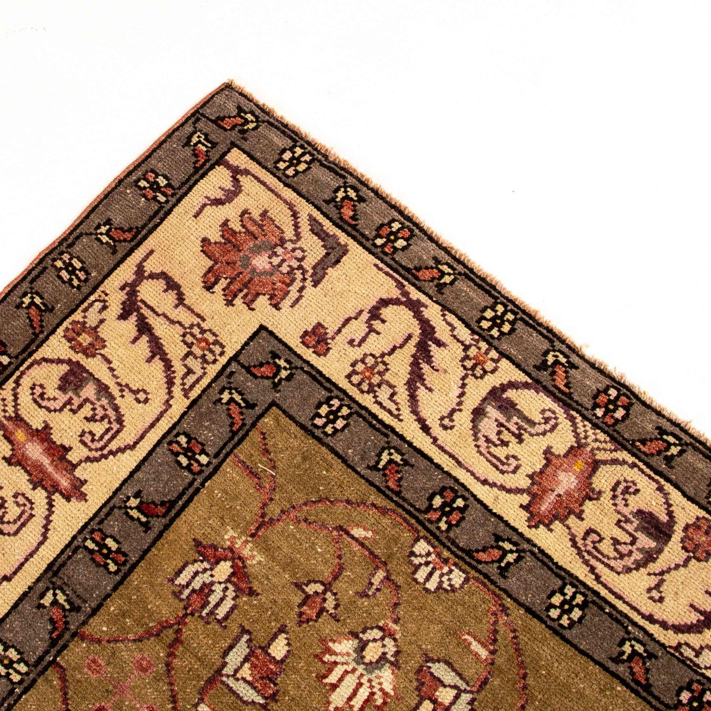 Oriental Rug Anatolian Handwoven Wool On Wool 214 x 283 Cm - 7' 1'' x 9' 4'' Brown C005 ER23