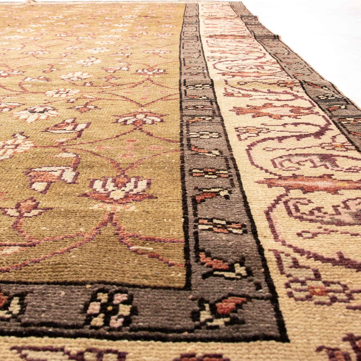 Oriental Rug Anatolian Handwoven Wool On Wool 214 x 283 Cm - 7' 1'' x 9' 4'' Brown C005 ER23