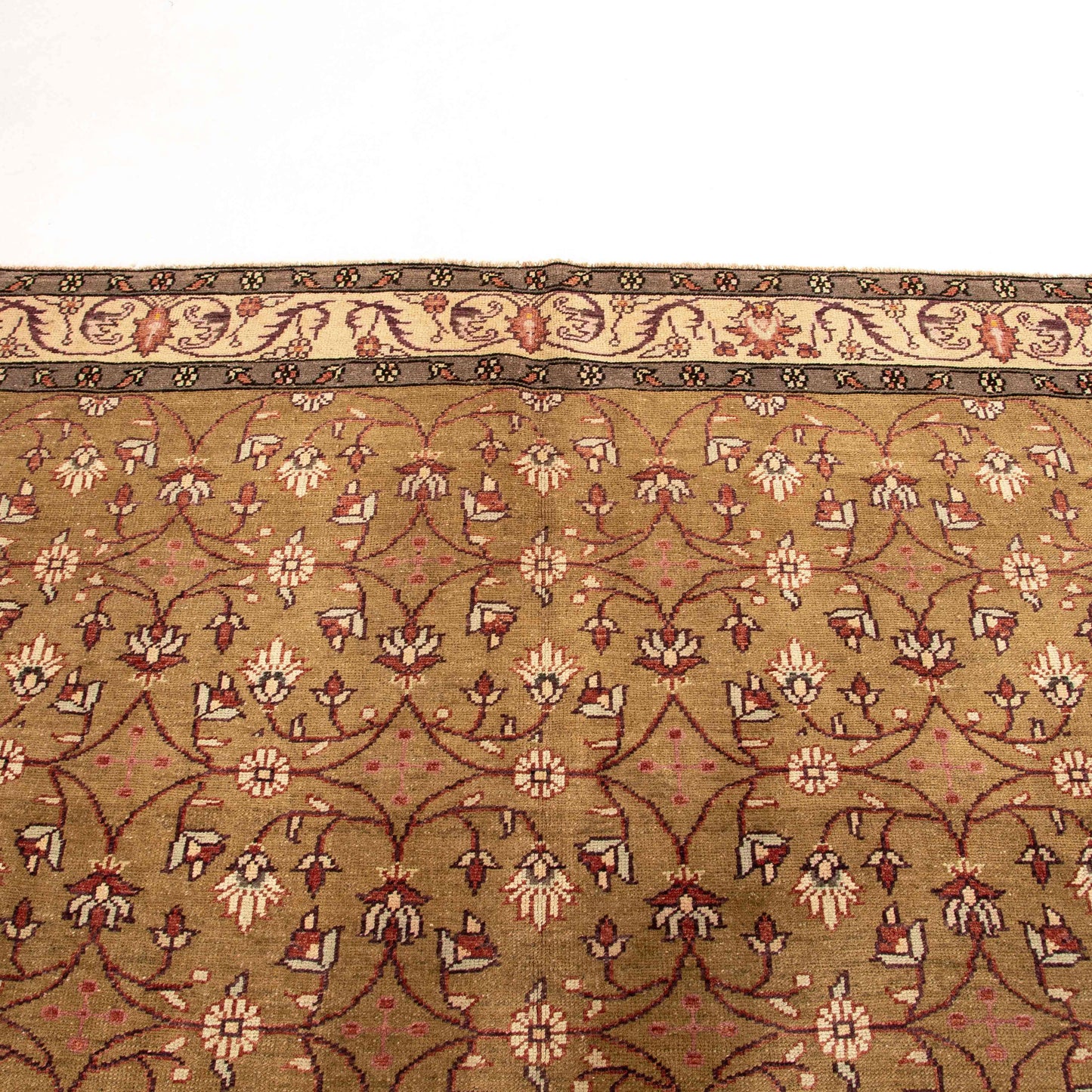 Oriental Rug Anatolian Handwoven Wool On Wool 214 x 283 Cm - 7' 1'' x 9' 4'' Brown C005 ER23